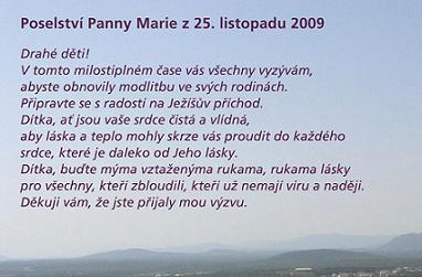 Poselství Panny Marie z Medugorje 25. 11. 09